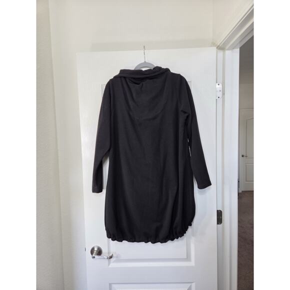 Sympli Canada Unique Fleece Warm Black Zip and Clasp Mid-Length Jacket, Size 10 - Picture 8 of 14